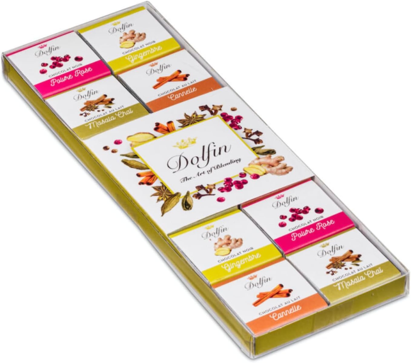 Dolfin® | Caisse de 24 Carrè Assortis | Chocolats assortis 12 saveurs épicées | Chocolats cadeaux | Boites de Chocolats - 108 Gr – Image 3
