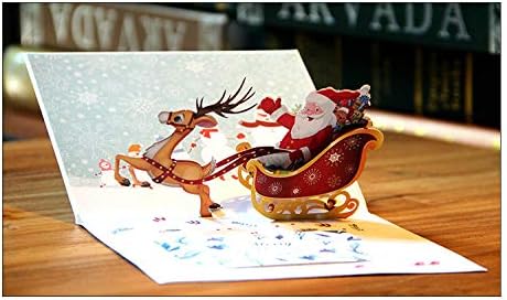 Cartes de noël 3D, Deesospro® carte pop-up carte de voeux pour, enveloppe incluse, carte-cadeau de père noël – Image 3