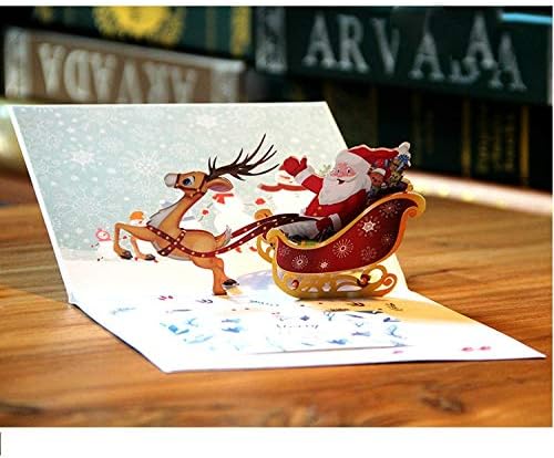 Cartes de noël 3D, Deesospro® carte pop-up carte de voeux pour, enveloppe incluse, carte-cadeau de père noël – Image 4