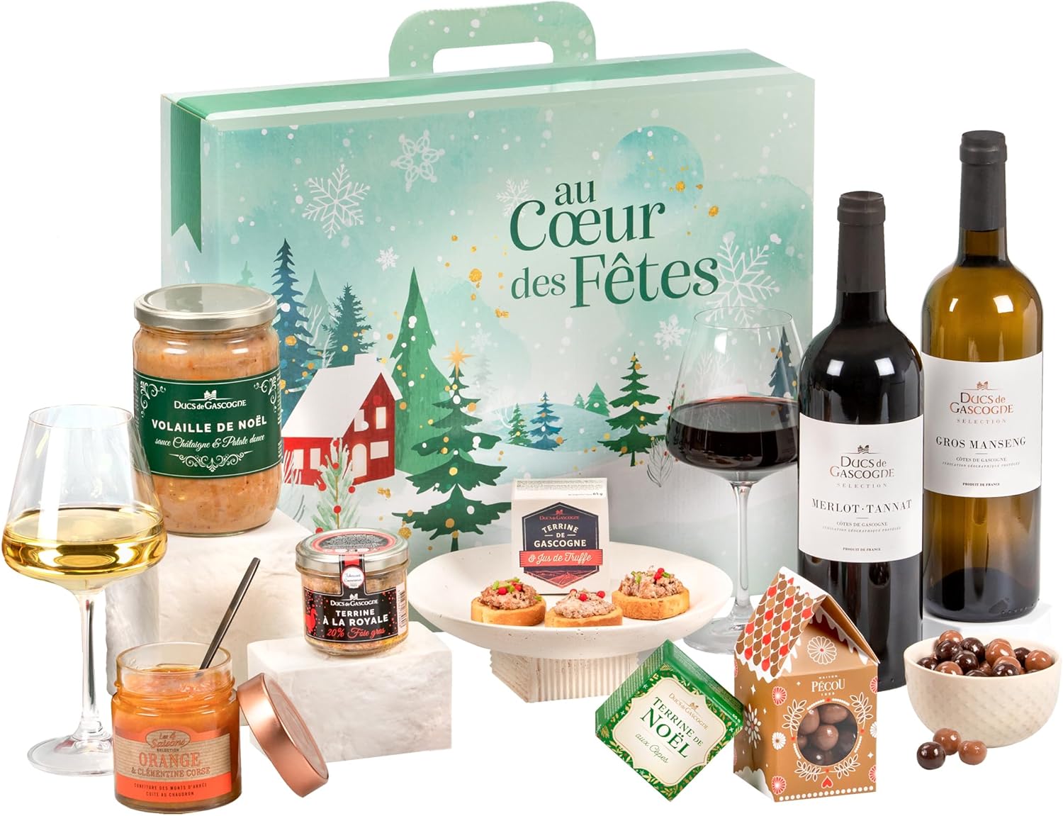DUCS DE GASCOGNE - Coffret Gourmand "Joyeux Noël" - Comprend 8 produits dont deux vins - Spécial Cadeau (987136) – Image 2