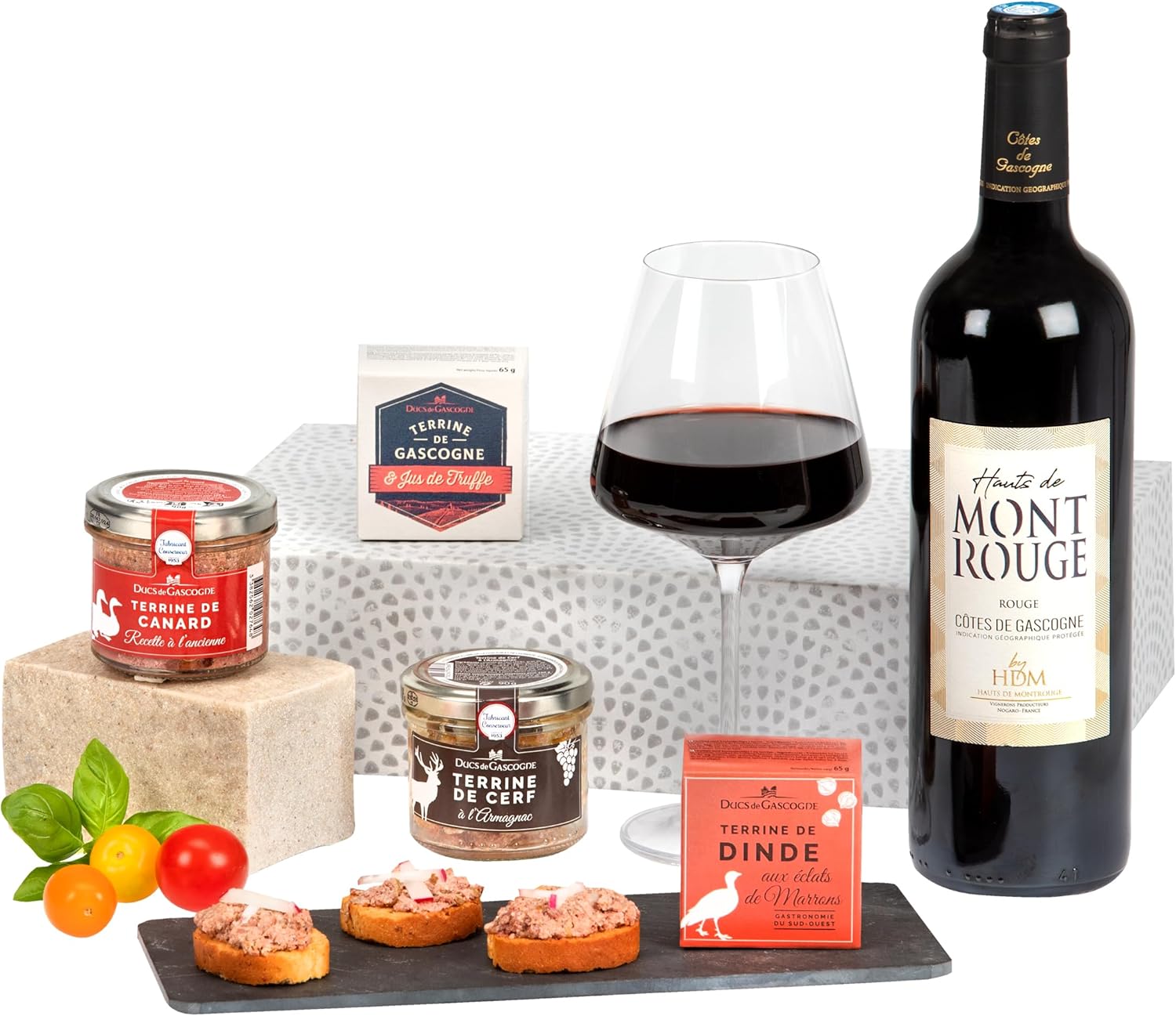 DUCS DE GASCOGNE - Panier Gourmand "Terrasse du café le soir" - Comprend 5 produits - Spécial Cadeau (987022)