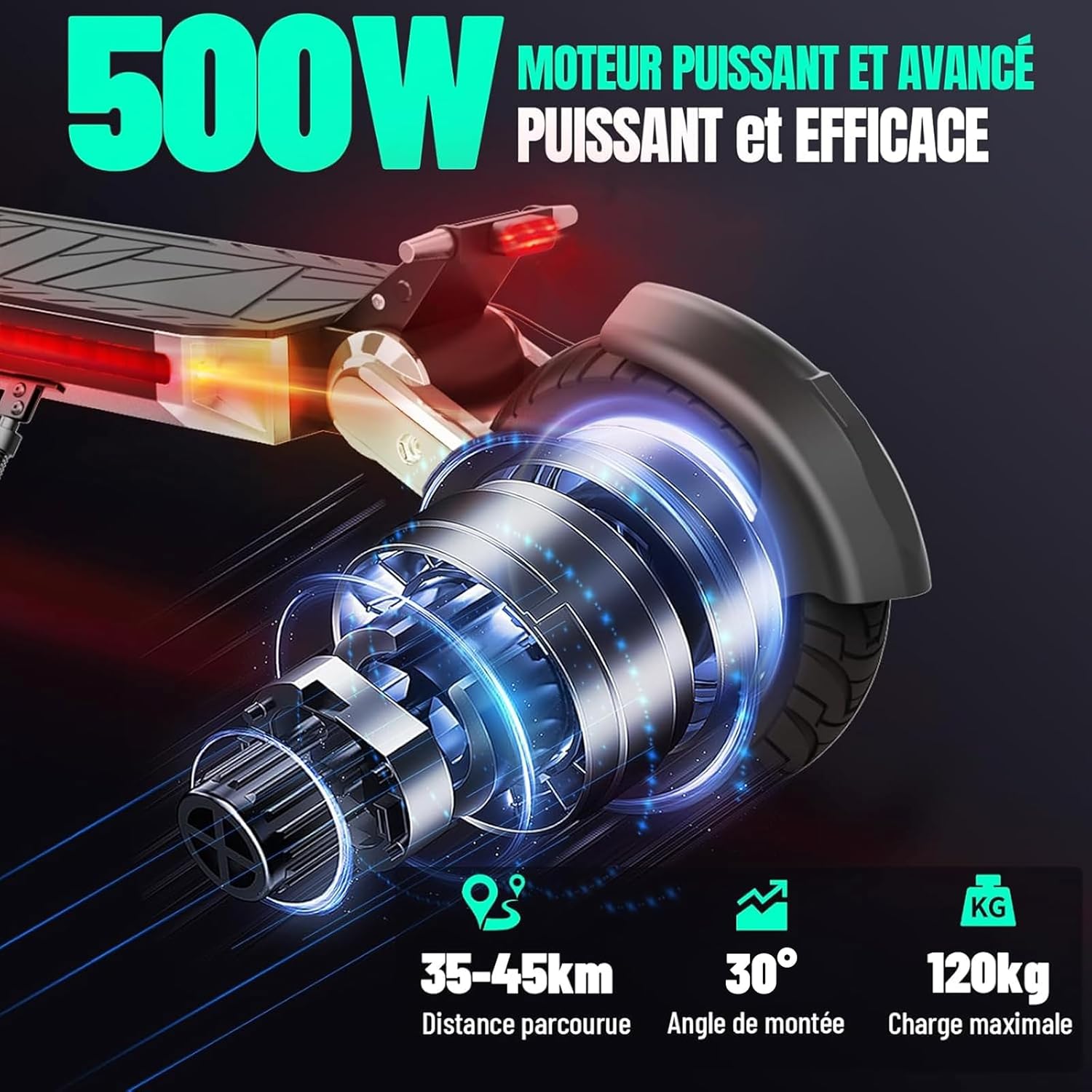 TODIMART Trottinette Electrique Adulte S7/S13 Moteur 1000W/1600W Batterie 48V 13Ah/48V 20.8Ah 45-85KM Autonomie Pneus Tout Terrain Double Suspension Verrouillage électrique des Portes avec clé – Image 3