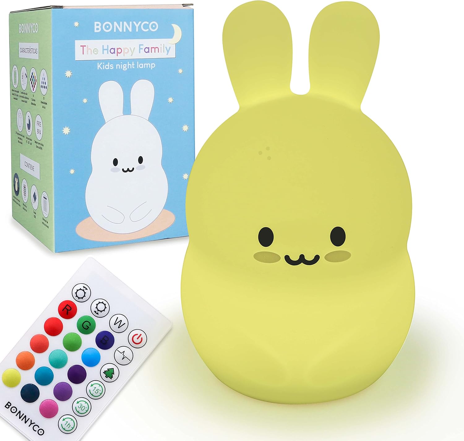 Veilleuse Enfant avec Télécommande, Contrôle Tactile 16 Couleurs - BONNYCO | Lapin Veilleuse Bébé avec Minuterie | Lampe Veilleuse Led Sans BPA | Veilleuse Enfant Rechargeable Cadeau Bebe Fille – Image 7