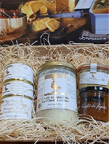 Coffret Foie Gras Confit - Panier Gourmand Coffret Cadeau Sans Alcool - 5 Spécialités de la Ferme au Foie Gras - 100% FR - Sans additifs Sans Conservateurs Sans OGM – Image 3