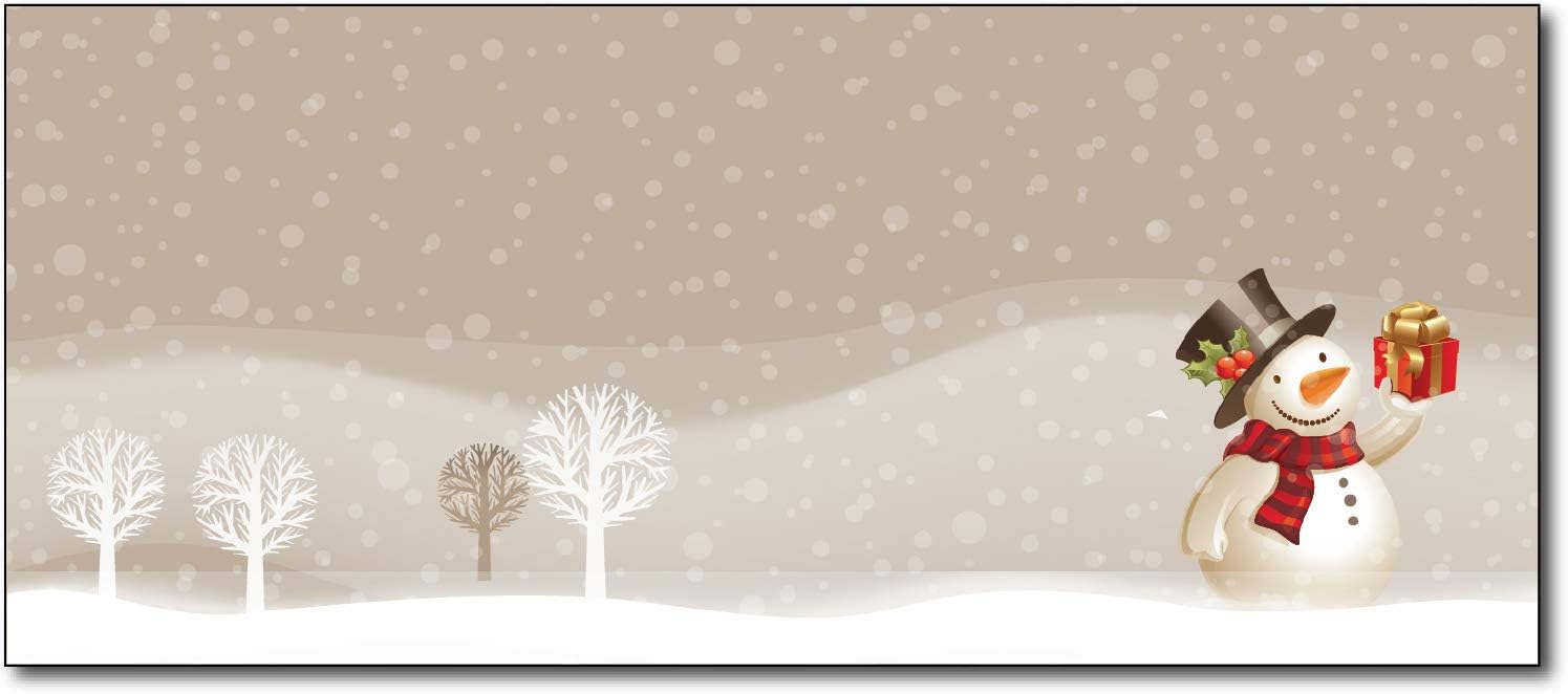Lot de 80 Enveloppes de Noël avec Motif Bonhomme de Neige - Idéal pour Vos Correspondances Festives !