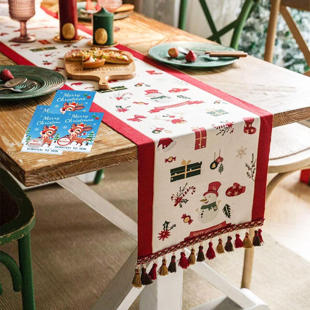 Lot de 25 Cartes à Gratter de Noël 🎁 | Cartes Festives Renne avec Gagnants/Perdants | Jeux de Groupe pour Fêtes, Noël, Mariage, Nouvel An – Image 4